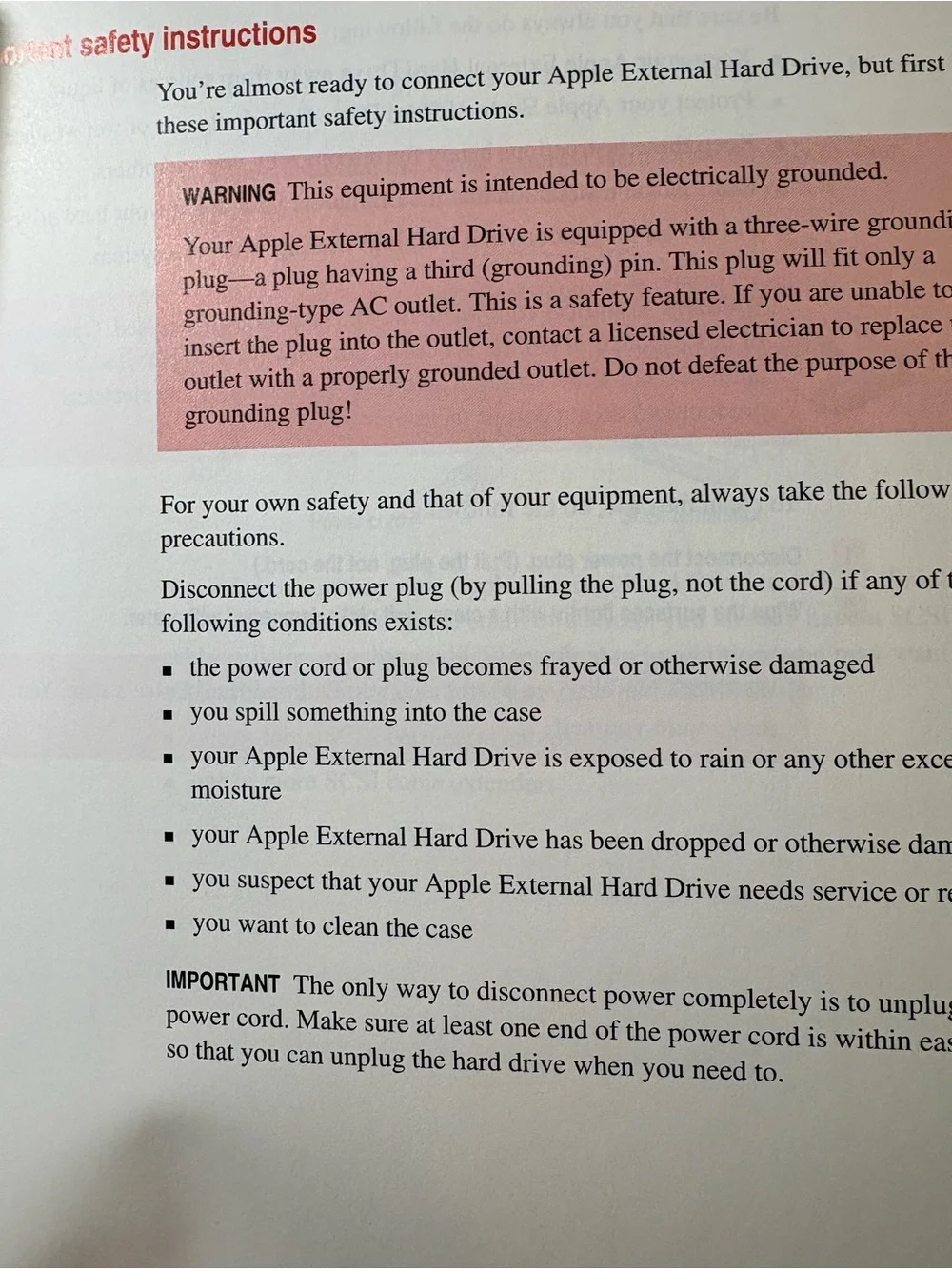Vintage 1996 Apple External Hard Drive User's Guide 90's Collectible Display Fun